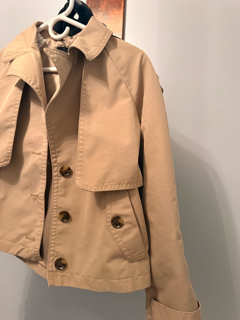Banana Republic Tan Cropped Trench Coat XS - Picture 6 of 9